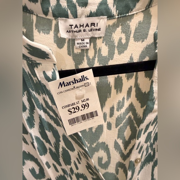 Tahari Green and White Midi Dress - Picture 3 of 3